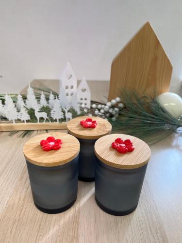 Sójová svíčka 200 ml bez vůně - květinka a dřevěný knot