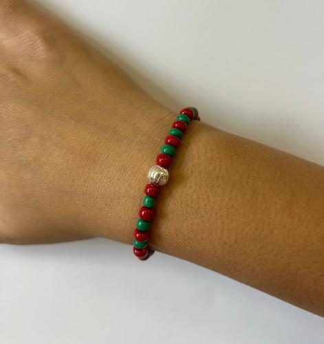Vánoční náramek barevná varianta 1 (zelená, červená)