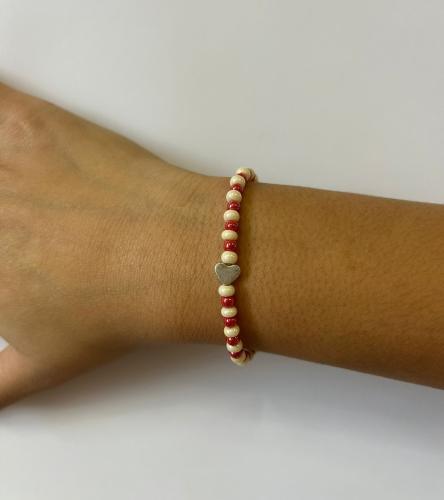 Vánoční náramek barevná varianta 3 (perlová,červená)