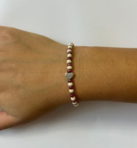 Vánoční náramek barevná varianta 6 (perlová, fialová)