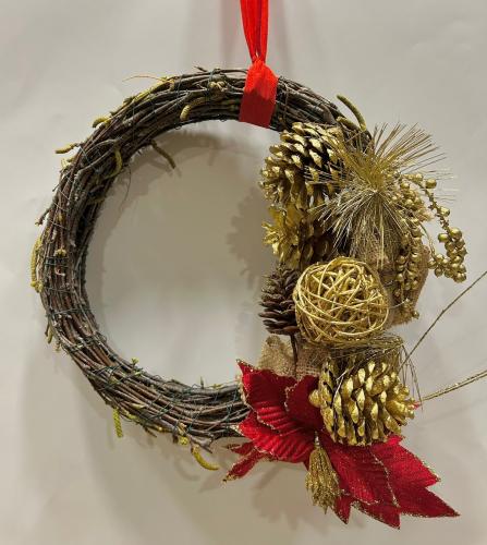 Vánoční věnec-březový, zlatý