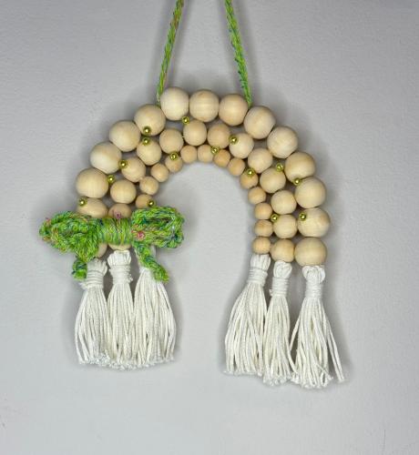 Duha z dřevených korálků-zelená