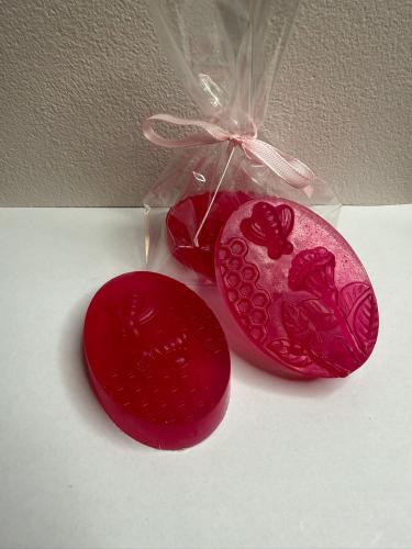 Velikonoční mýdlo kulaté-včelí plástev, růžová barva